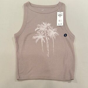 Hollister Mauve Palm Tree Tank Top